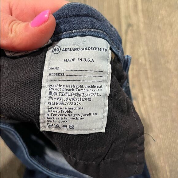 AG Adriano Goldschmied Straight Jeans Mid Rise Slim Fit Denim Medium Wash Sz 25 - Picture 9 of 13
